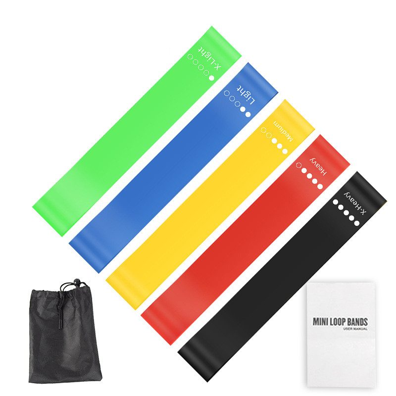 Home Gym Routine - 5Pcs TPE Resistance Bands Set with